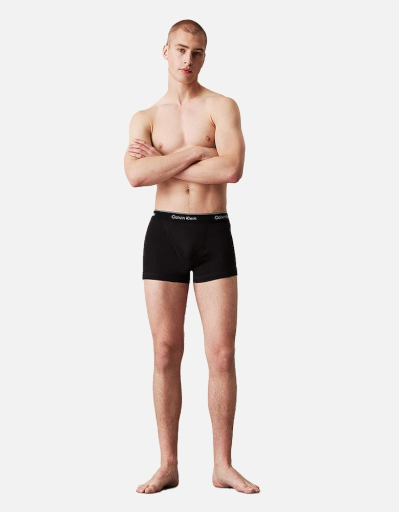 3-Pack Cotton Classics Boxer Trunks, Black