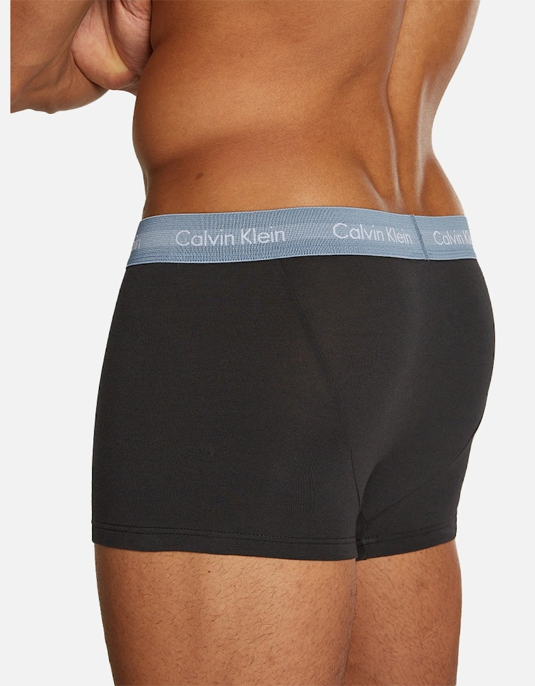 3-Pack Low-Rise Cotton Stretch Boxer Trunks, Black