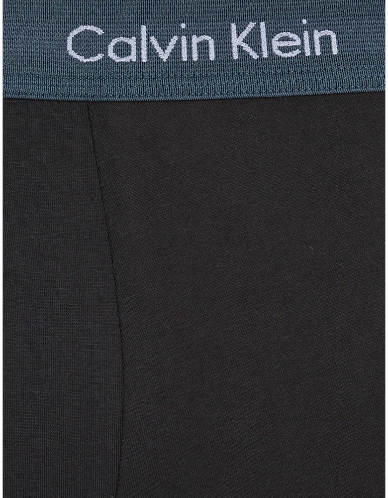 3-Pack Low-Rise Cotton Stretch Boxer Trunks, Black