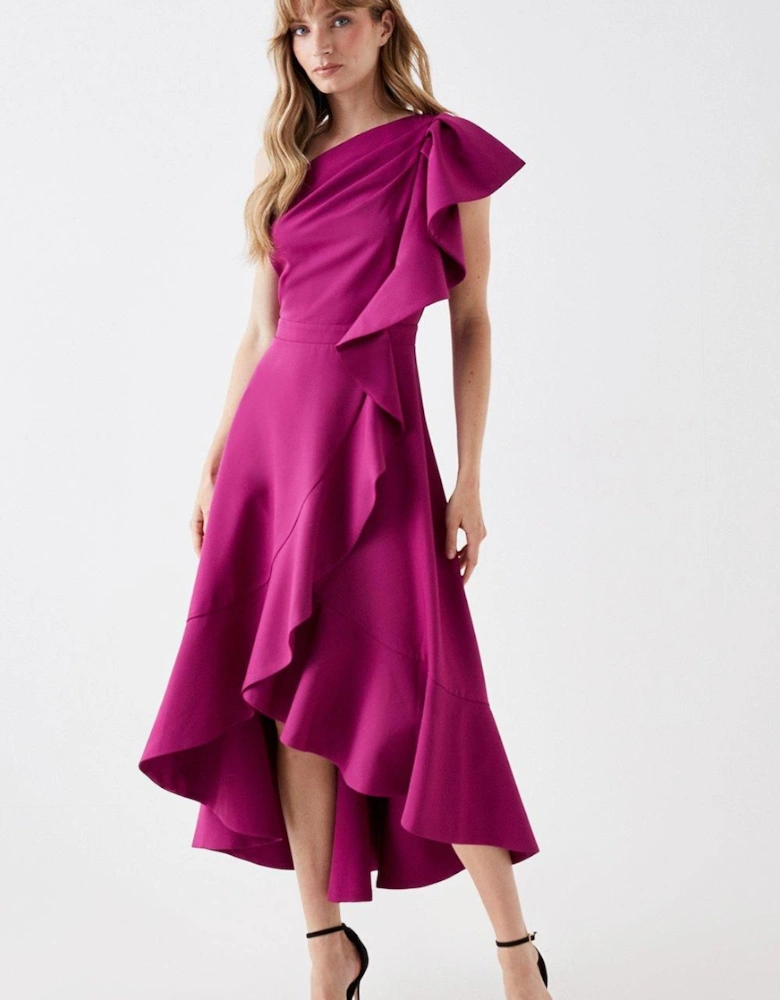 Ruffle One Shoulder Dress