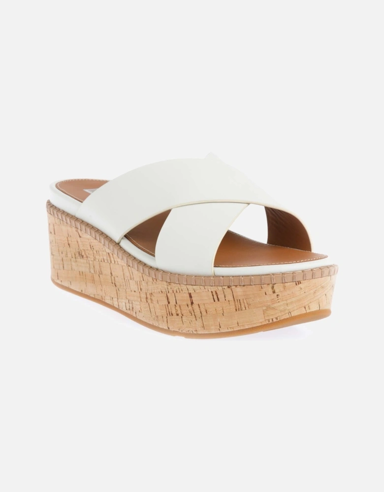 Eloise Leather Wedge Cross Slide Sandals