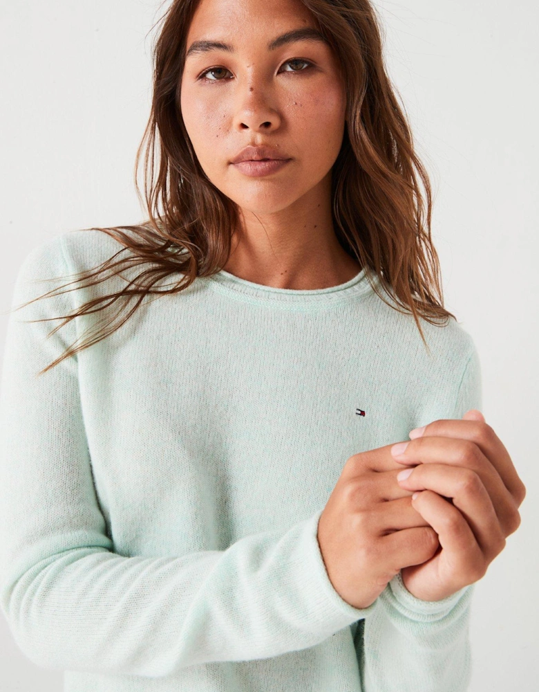 Soft Wool Crew Neck Jumper - Green