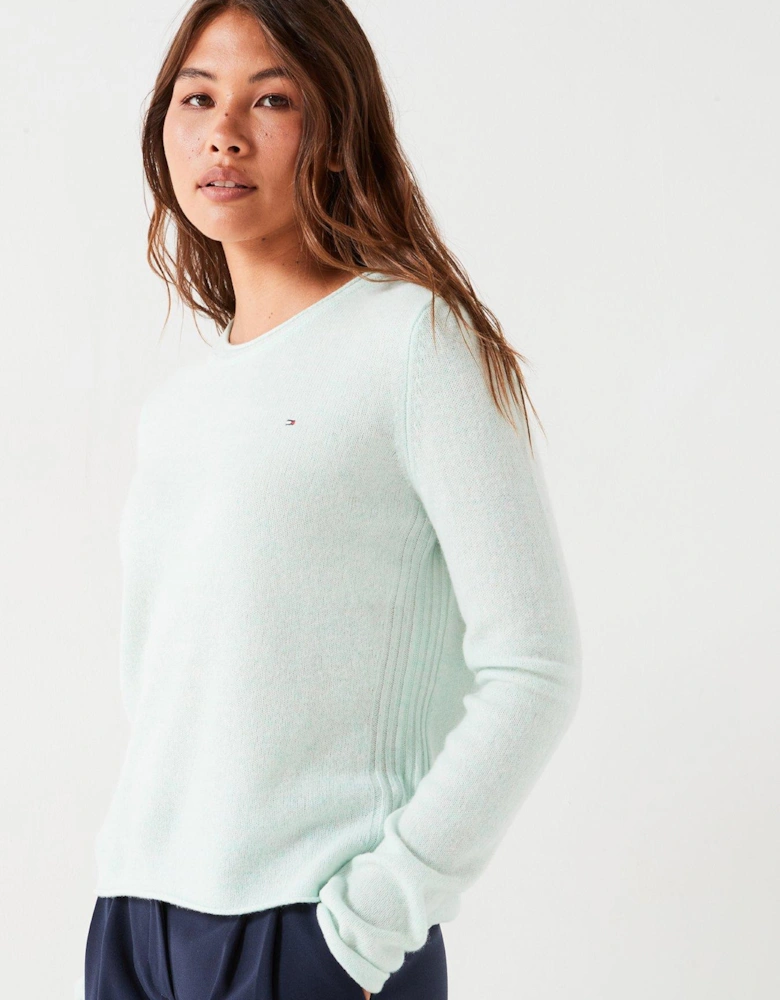 Soft Wool Crew Neck Jumper - Green