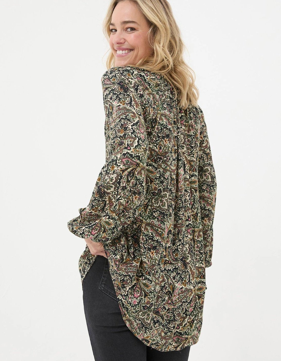 Faye Wild Paisley Tunic - Black