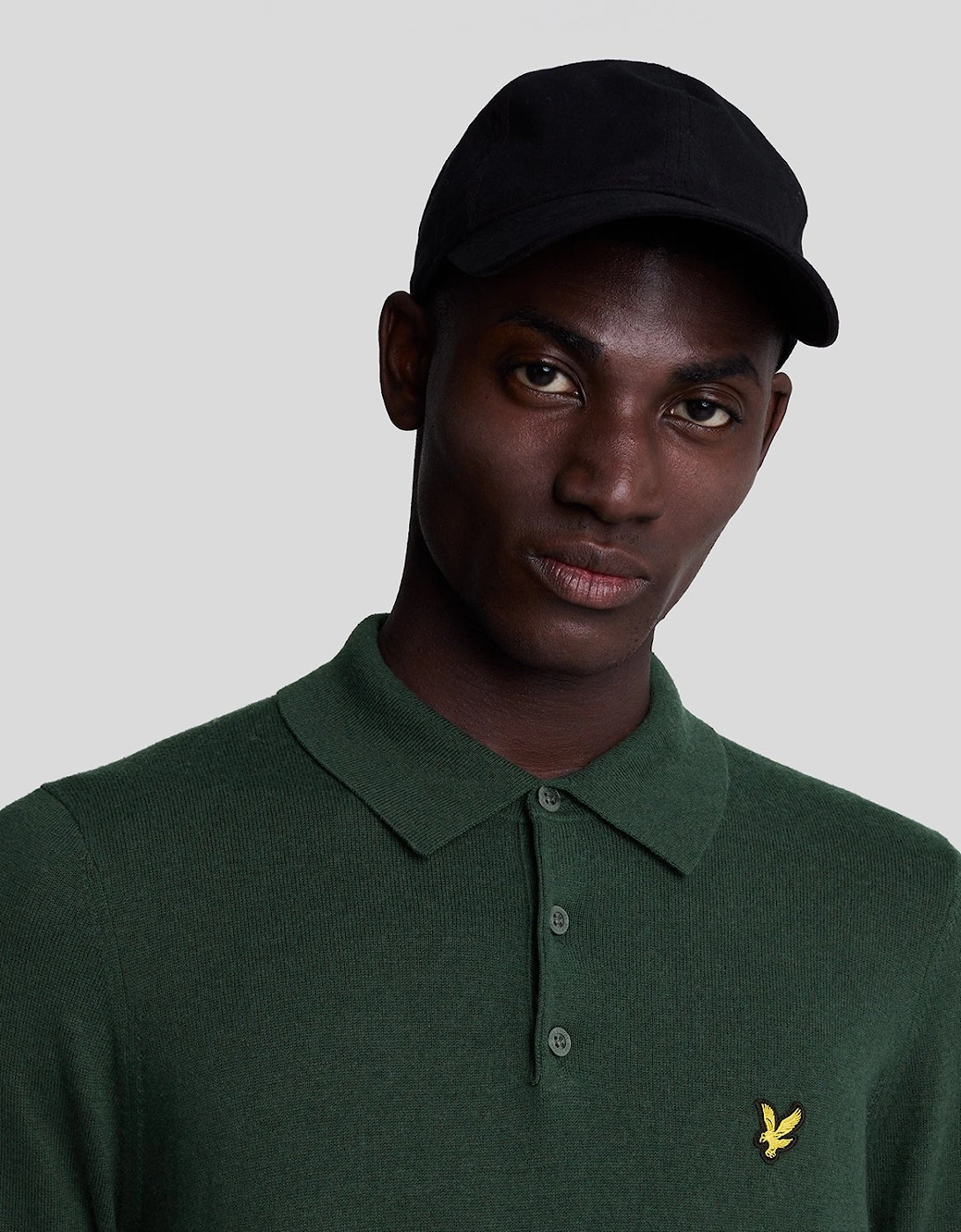 Cotton Merino Long Sleeve Knitted Polo Shirt