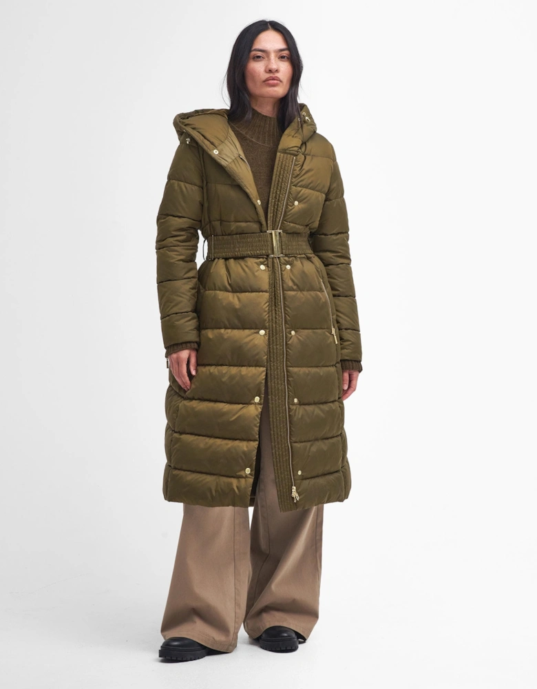 Track Line Womens Long Quilted Jacket