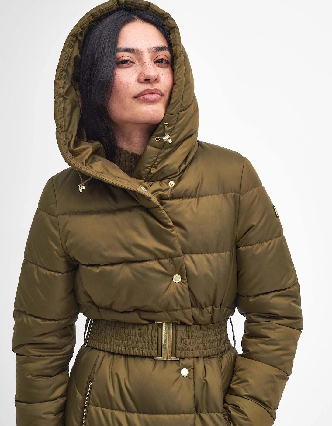 Track Line Womens Long Quilted Jacket