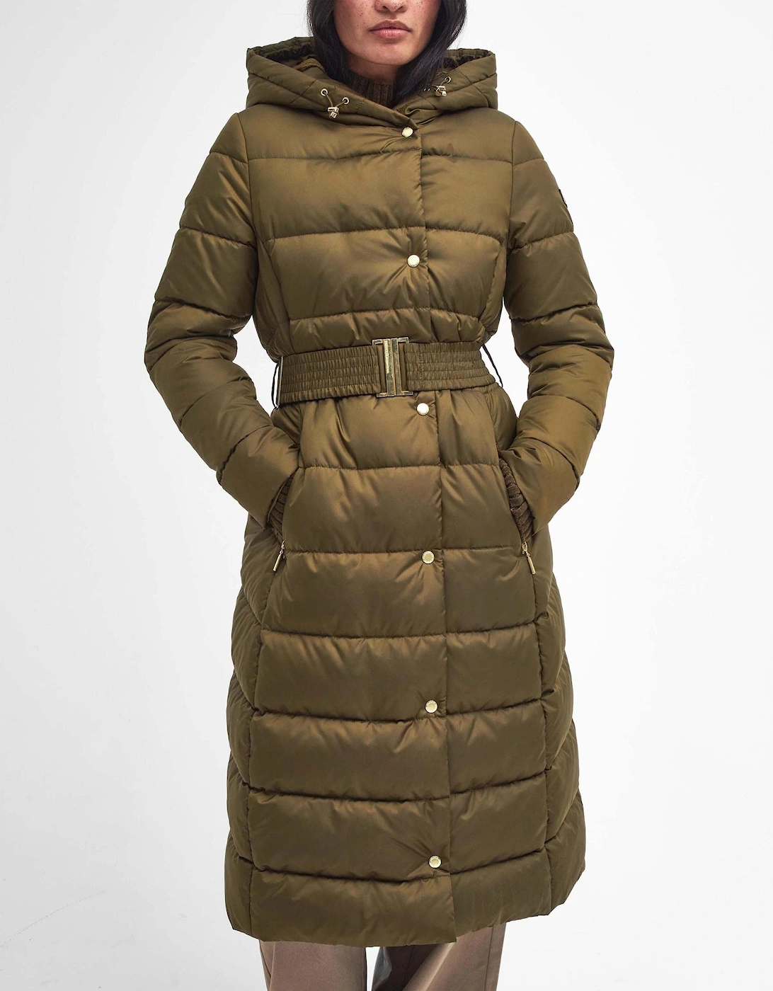 Track Line Womens Long Quilted Jacket