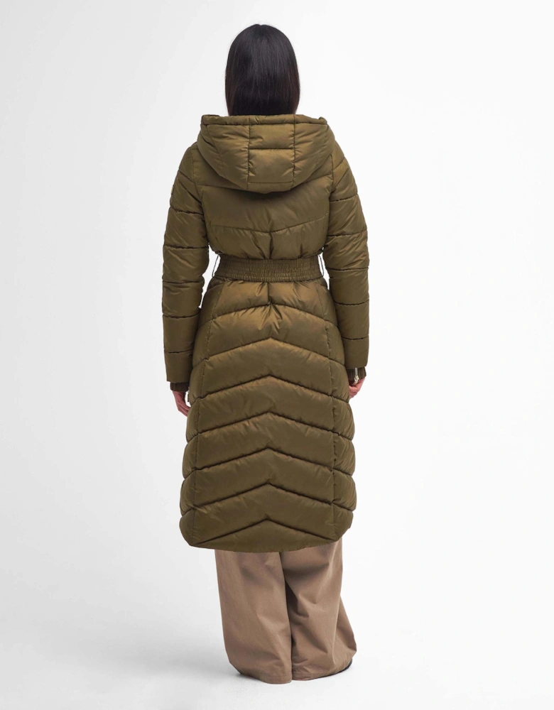 Track Line Womens Long Quilted Jacket