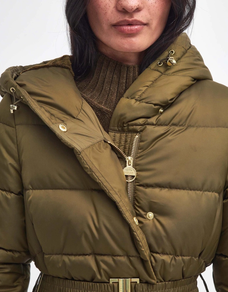 Track Line Womens Long Quilted Jacket