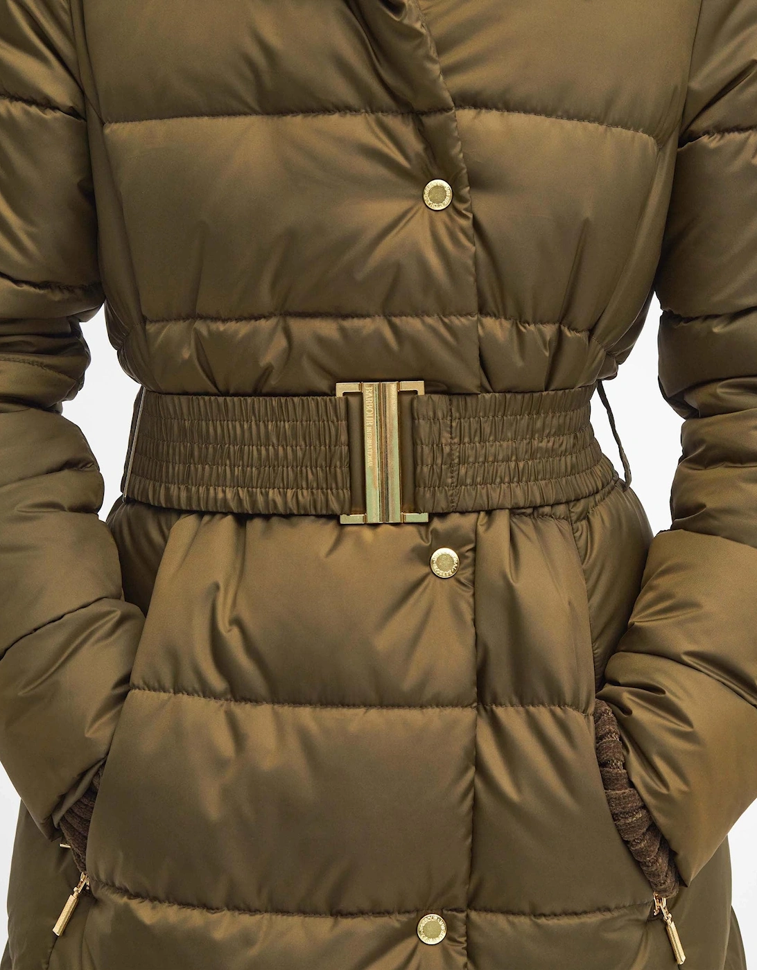 Track Line Womens Long Quilted Jacket