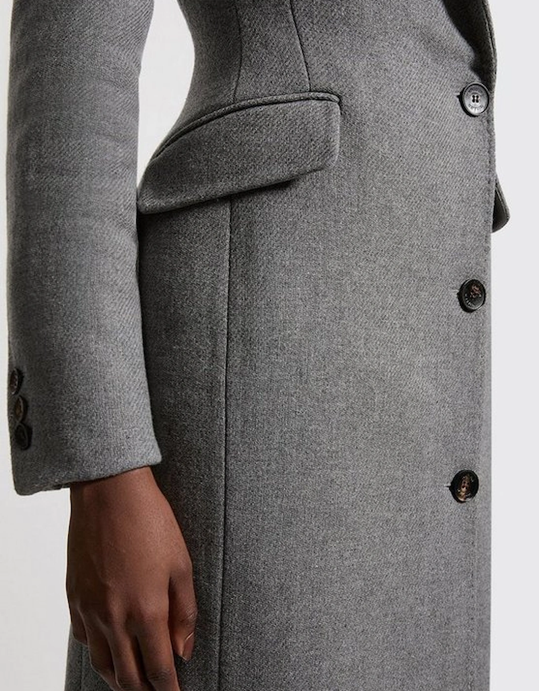 Italian Wool Mix  Tailored Fitted Maxi Coat
