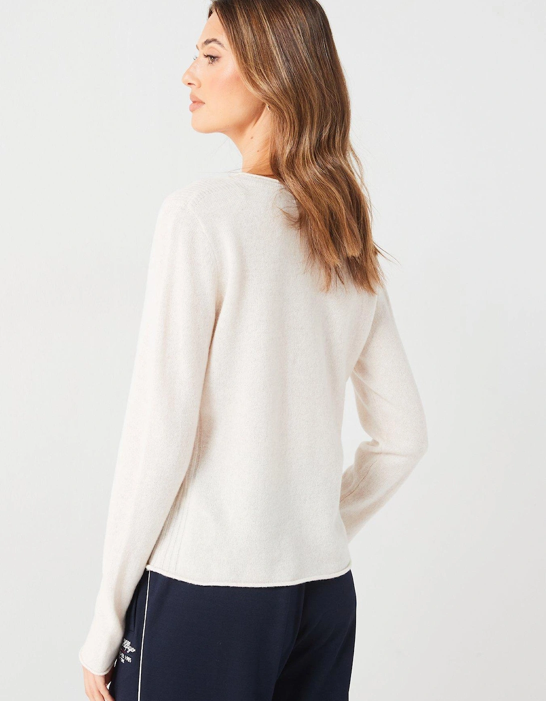 Soft Wool V-Neck Jumper - Cream