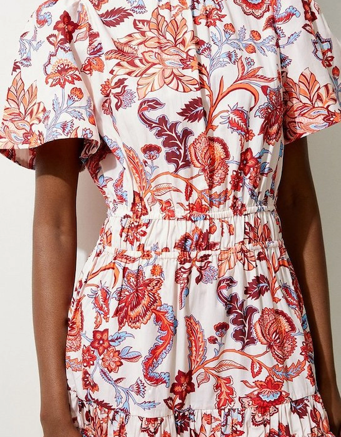 Botanic Printed Cotton Woven Mini Dress