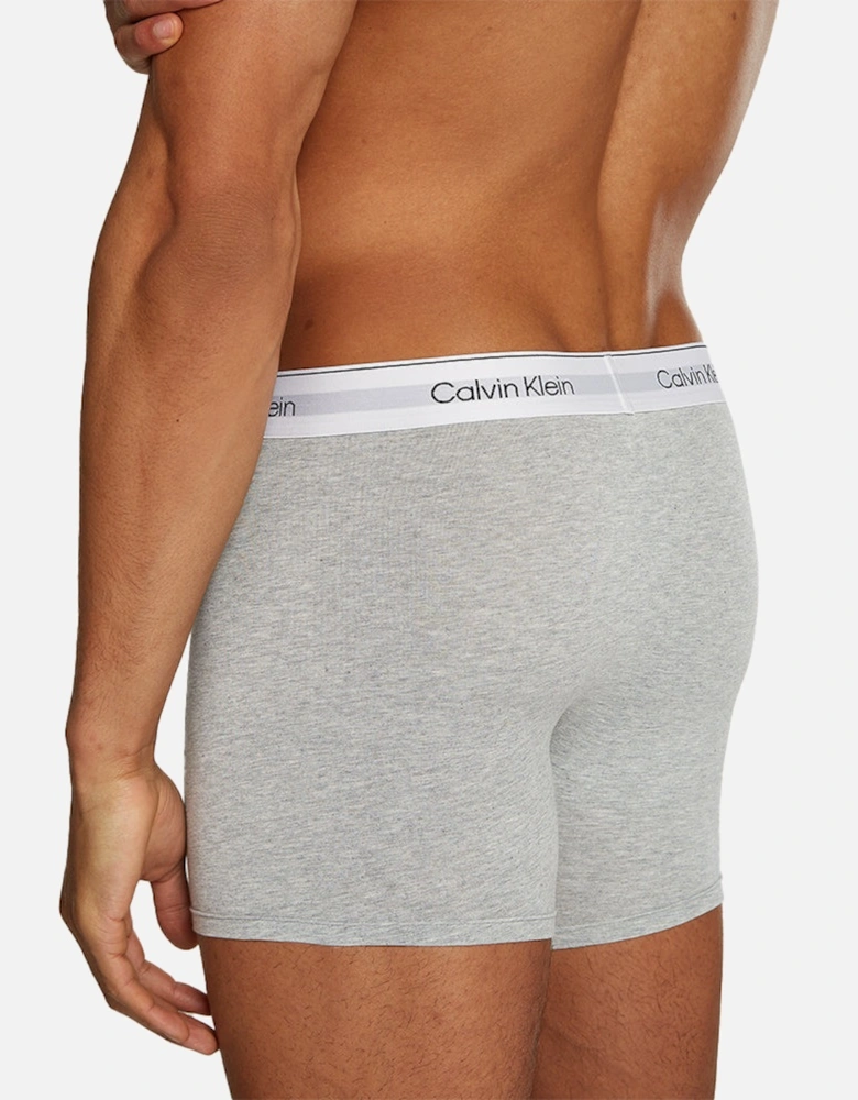 3-Pack Modern Cotton Boxer Briefs, Black/Grey/White