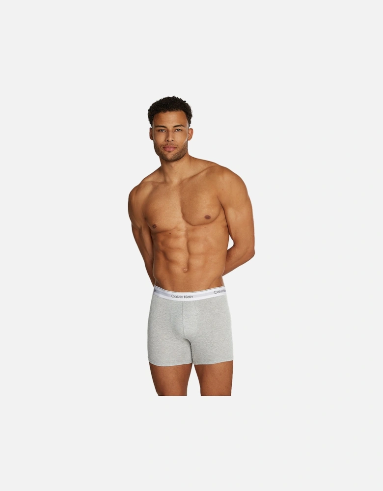 3-Pack Modern Cotton Boxer Briefs, Black/Grey/White