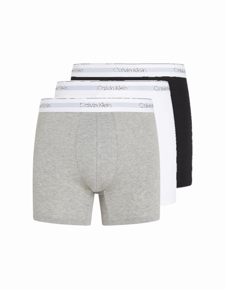 3-Pack Modern Cotton Boxer Briefs, Black/Grey/White