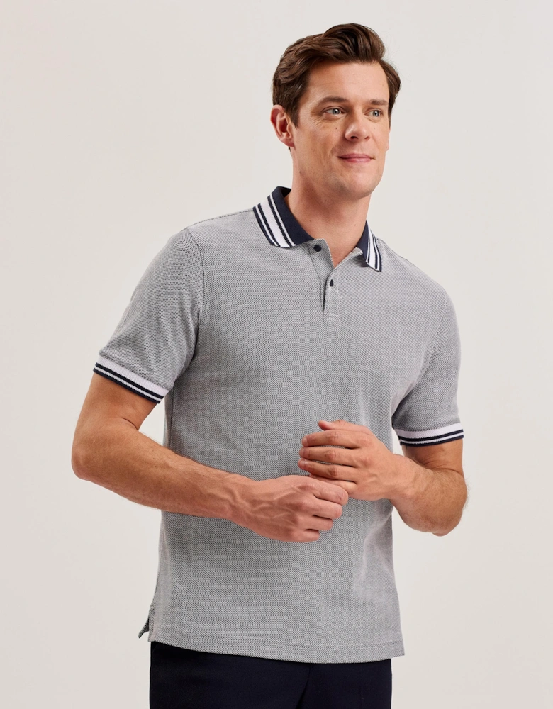 Phenes Mens Regular Fit Textured Polo