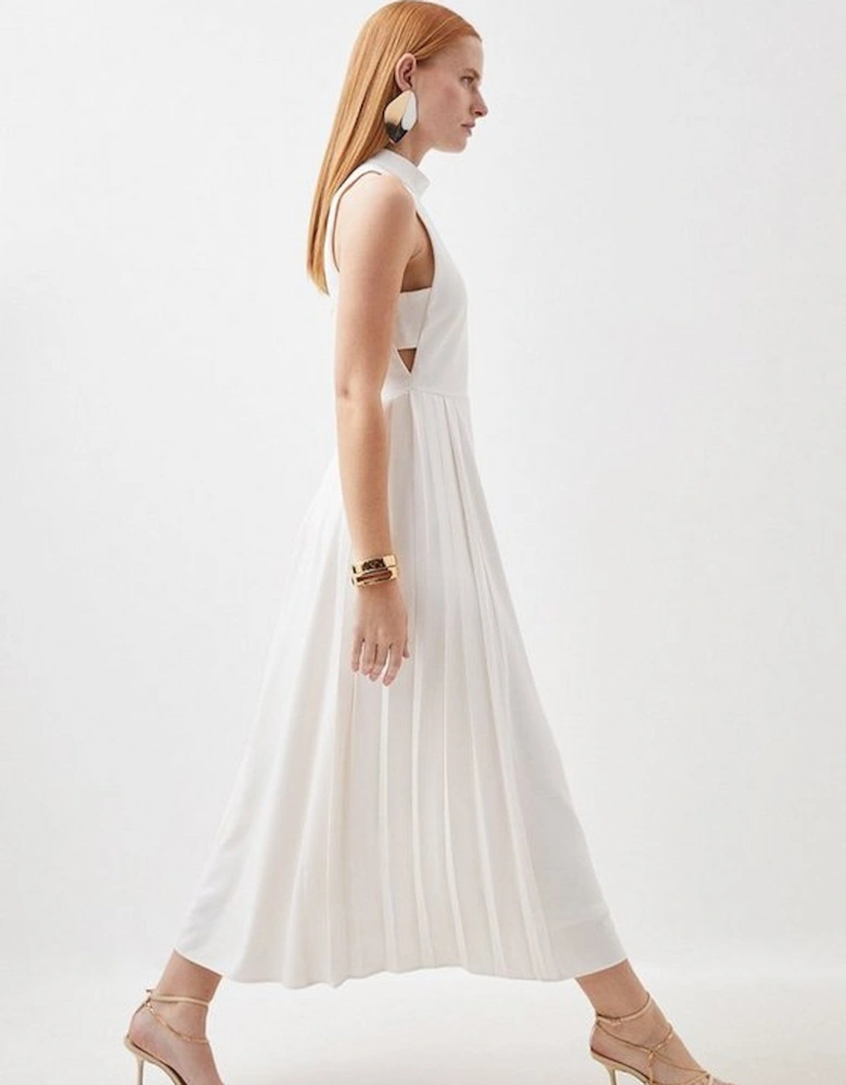 Tall Soft Tailored Pleated Panel Midaxi Dress