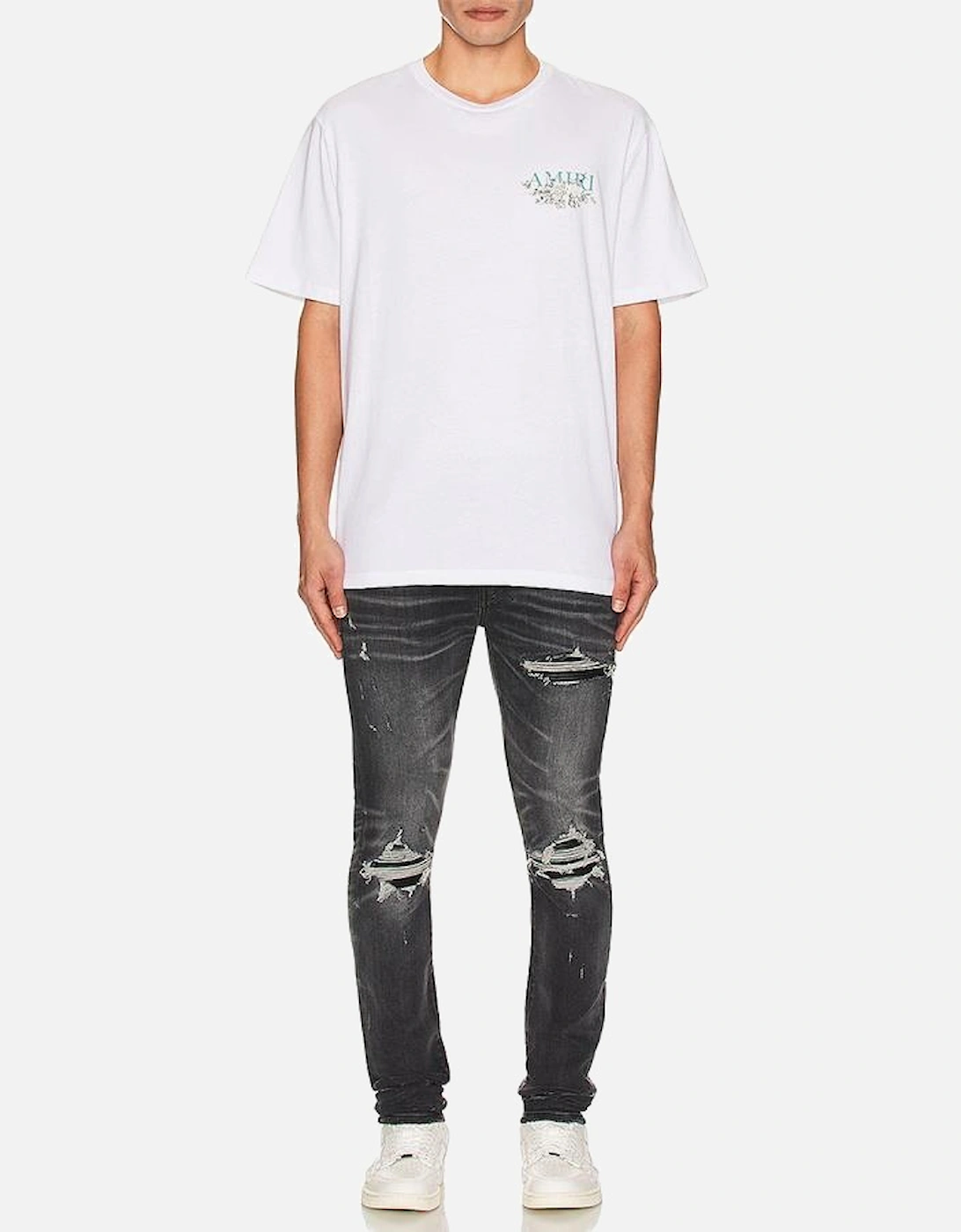 MX1 Leather Skinny Jeans in Storm Grey
