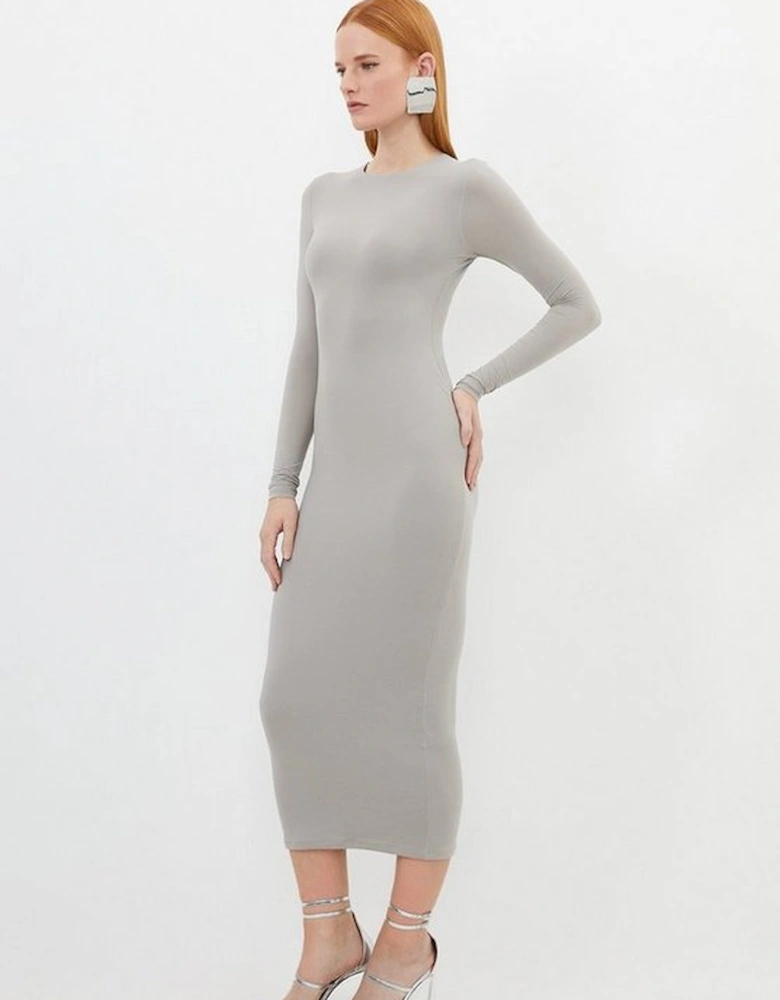 Contour Jersey Long Sleeve Midi Dress