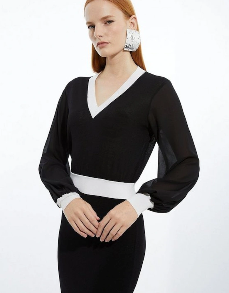 Light Weight Summer Knit Midi Pencil Dress