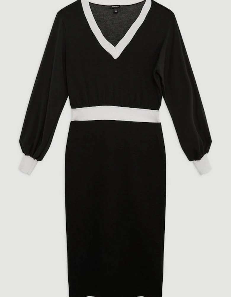 Light Weight Summer Knit Midi Pencil Dress