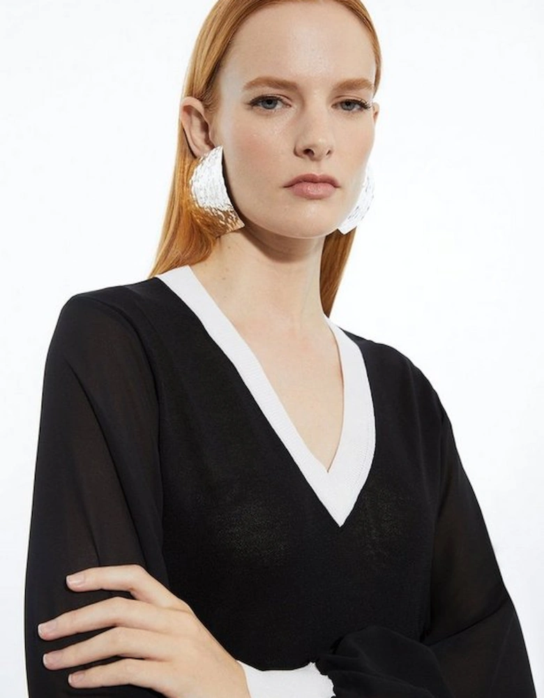 Light Weight Summer Knit Midi Pencil Dress