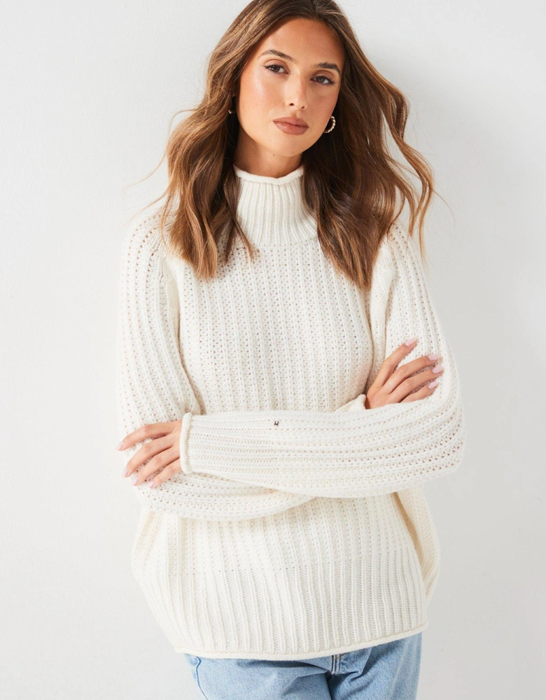 Chunky Mockneck Jumper - Cream