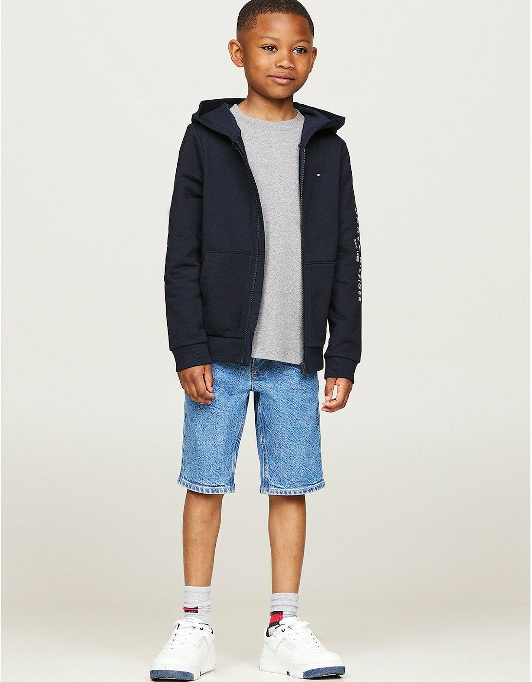 Kids Unisex Essential Zip Through Hoodie - Navy, 5 of 4