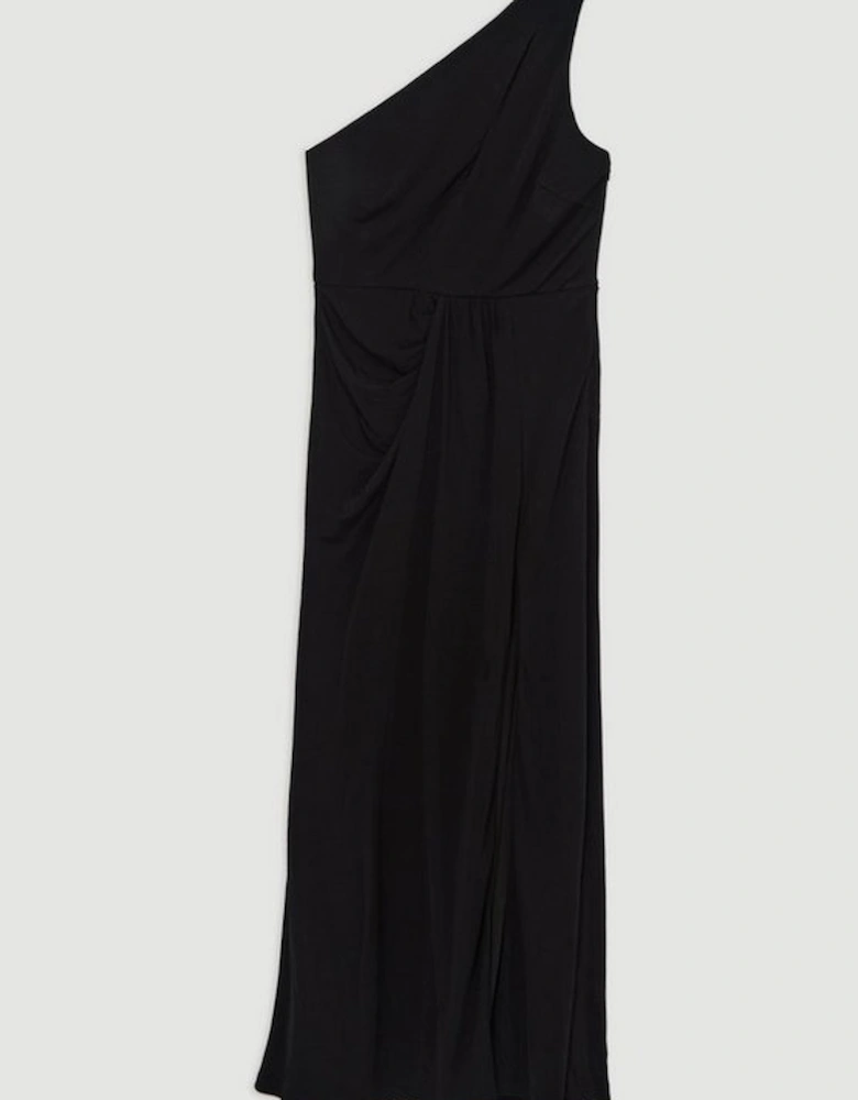 Premium Viscose Jersey Bandeau Split Maxi Dress