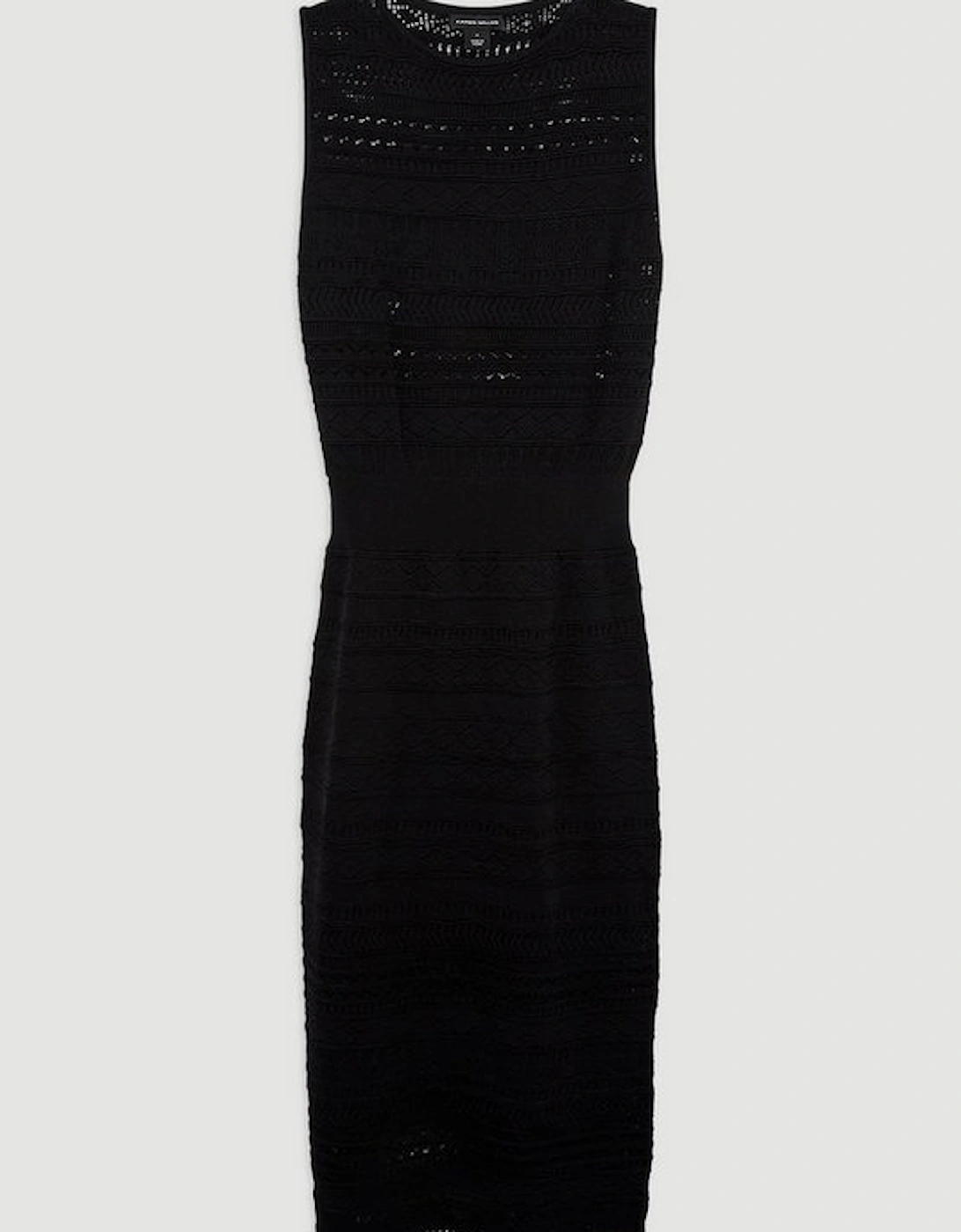 Pointelle Knit Racer Midi Dress