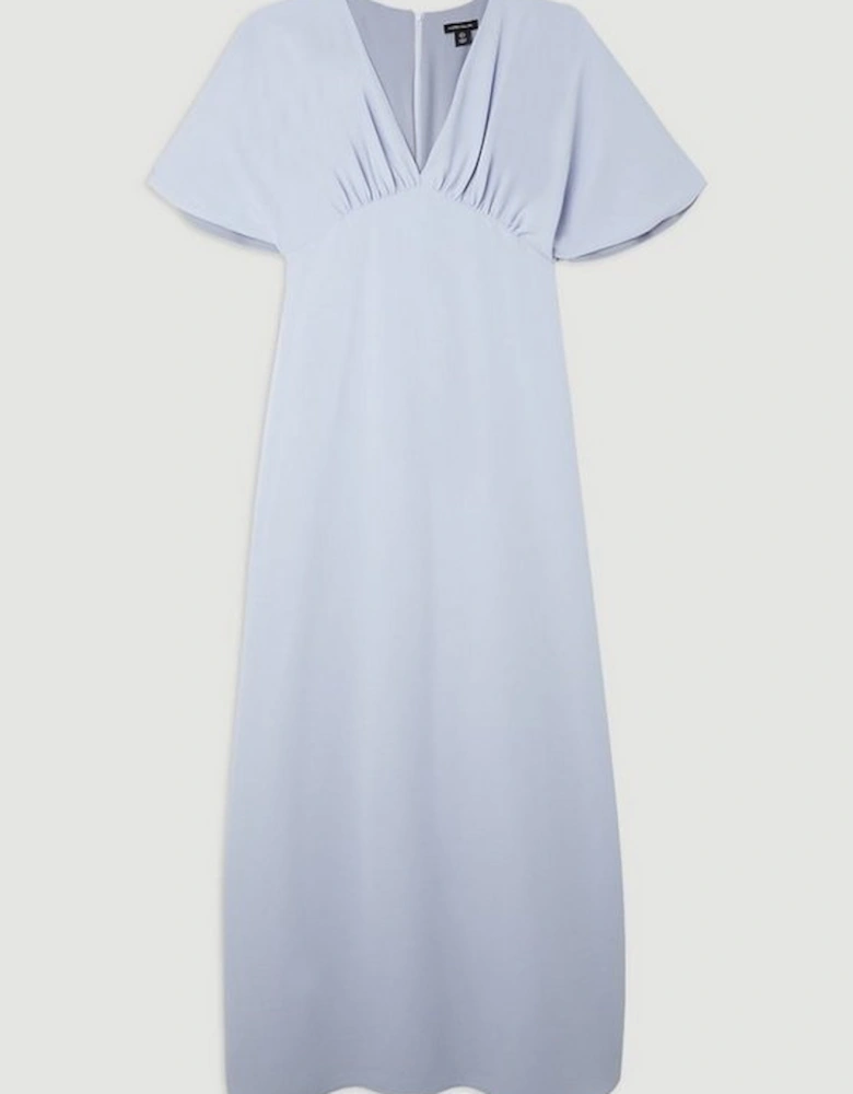 Fluid Tailored Waterfall Sleeve Maxi Dress