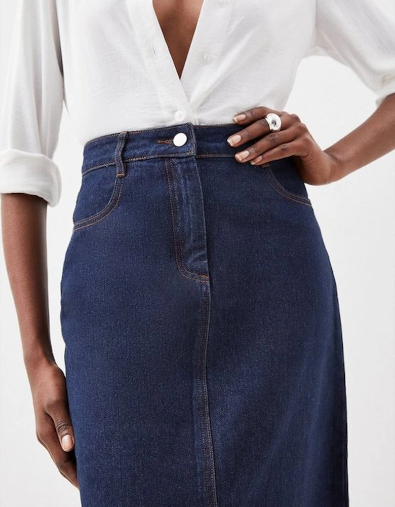 Petite Denim Midi Skirt