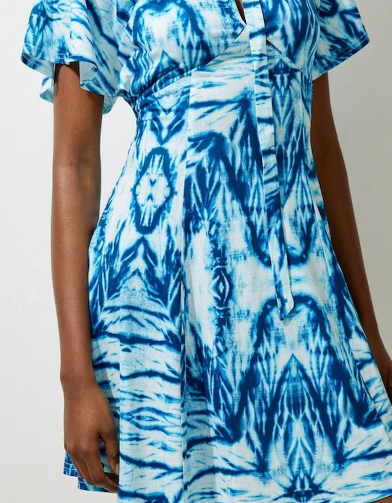 Abstract Geo Print Jersey Mini Dress