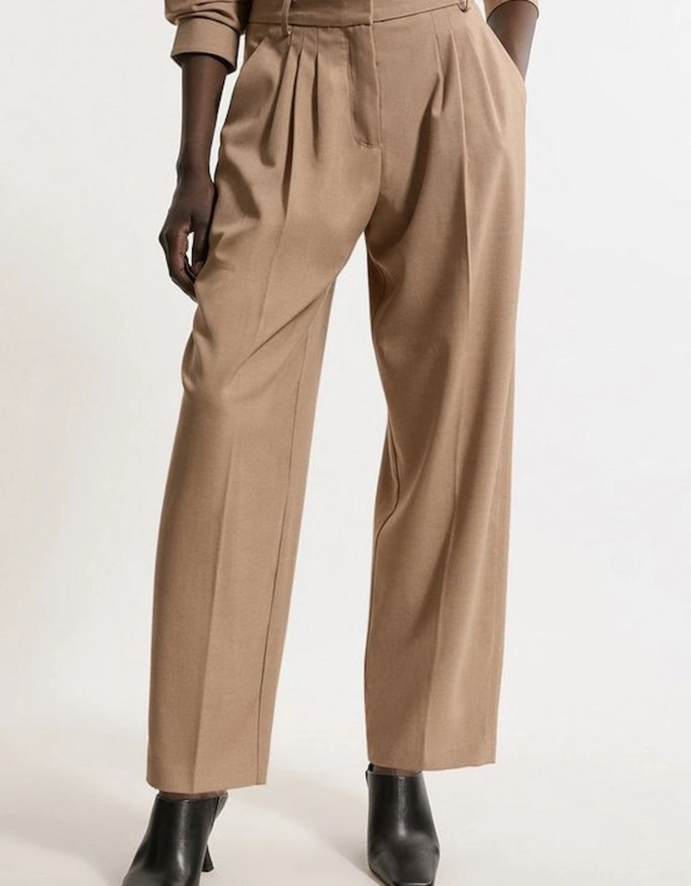 Petite Tailored Cropped Straight Leg Darted Trousers