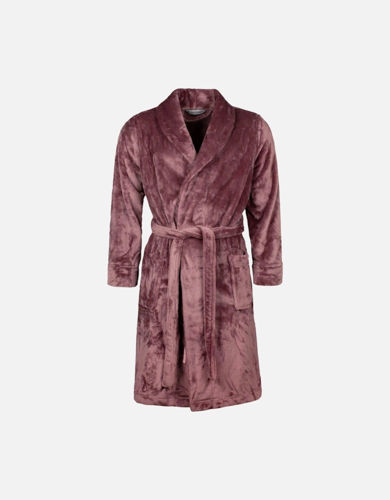 Fleece Dressing Gown - Mauve