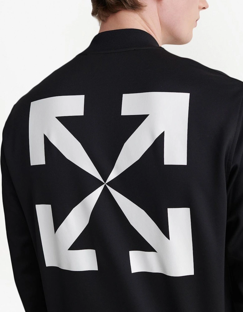 Single Arrow Logo Slim Track Jacket in Black