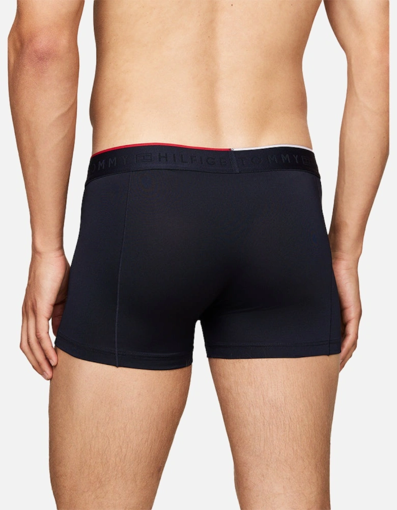 3-Pack Everyday Microfibre Repeat Logo Boxer Trunks, Navy