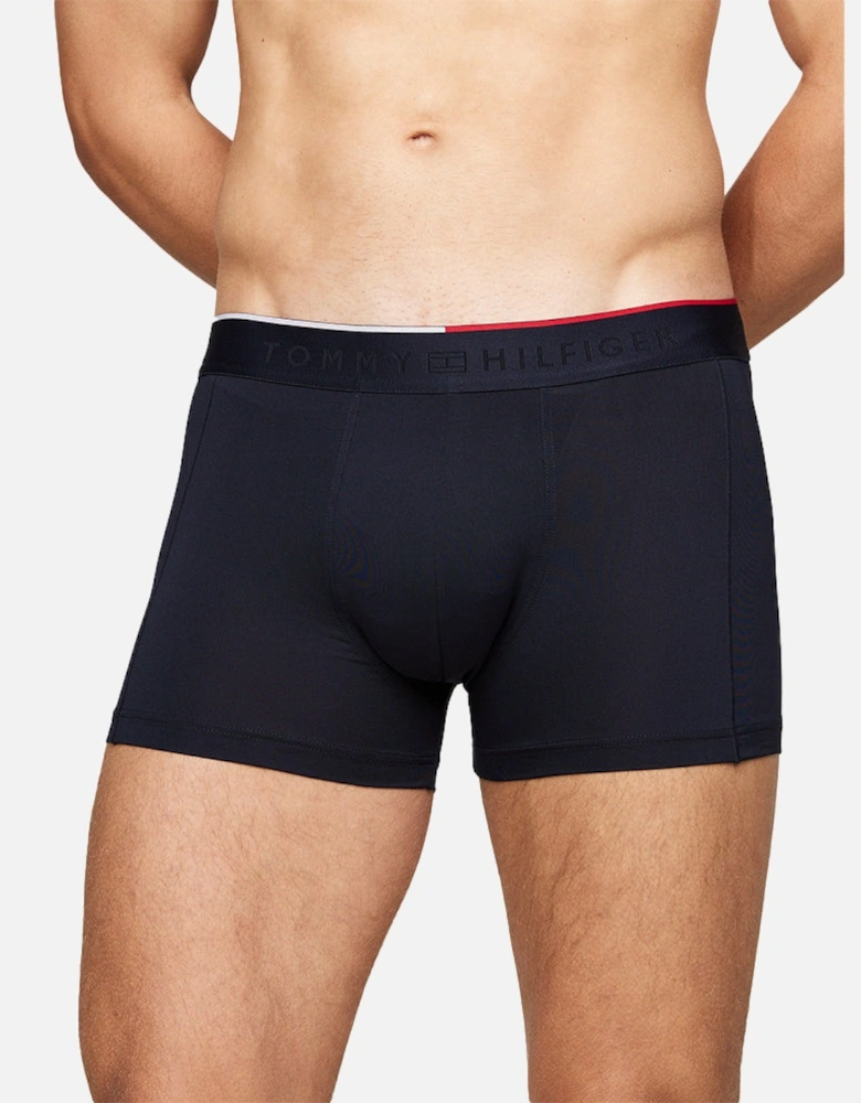 3-Pack Everyday Microfibre Repeat Logo Boxer Trunks, Navy