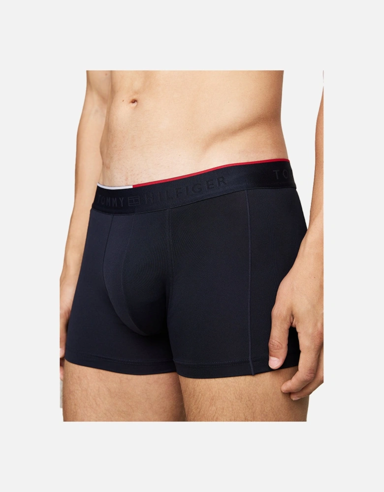 3-Pack Everyday Microfibre Repeat Logo Boxer Trunks, Navy