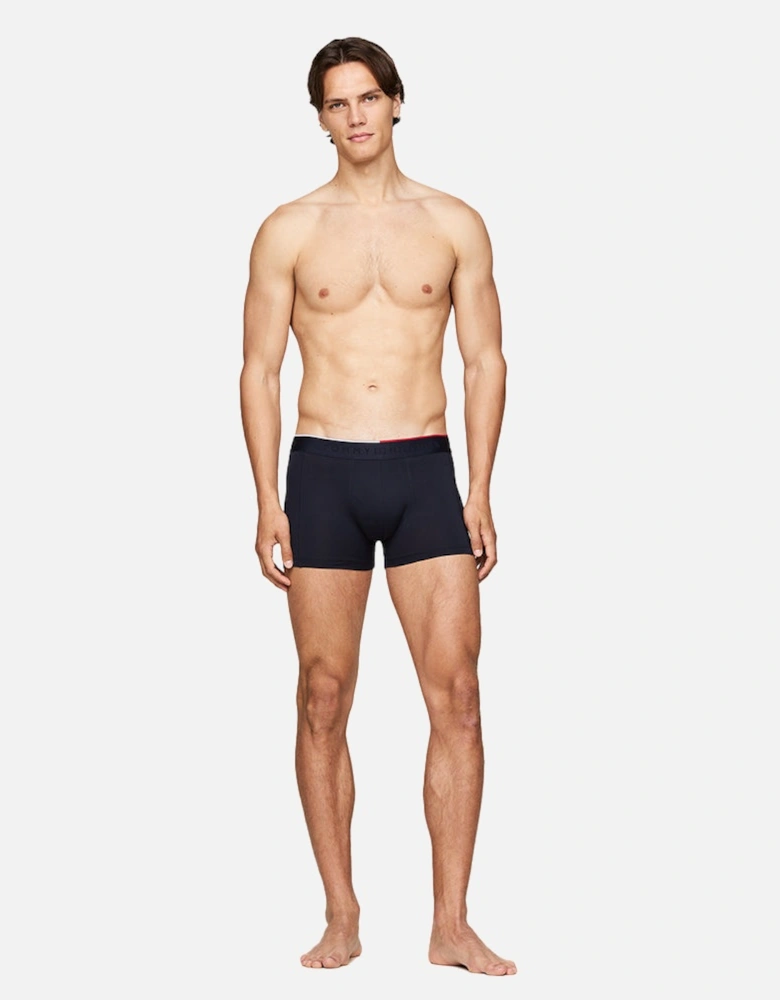 3-Pack Everyday Microfibre Repeat Logo Boxer Trunks, Navy