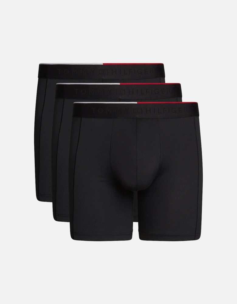 3-Pack Microfibre Repeat Logo Boxer Briefs, Black