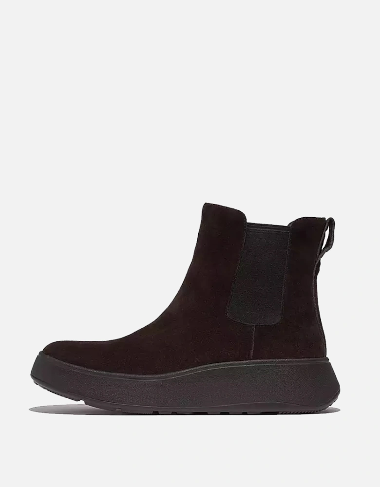 Women's F-Mode Suede Flatform Chelsea Boots Chocolate Brown