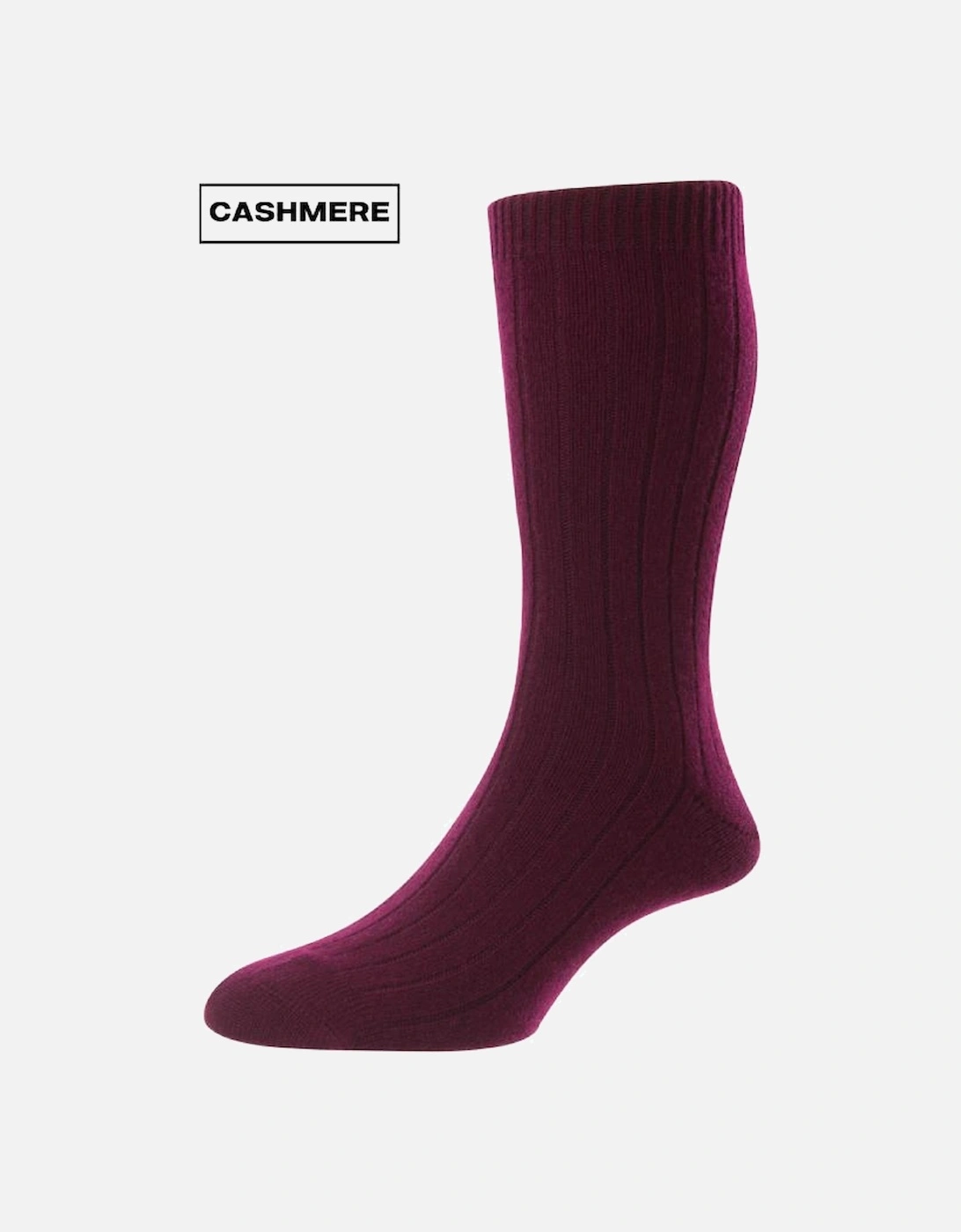 Men's Cashmere Waddington Rib Sock, 2 of 1