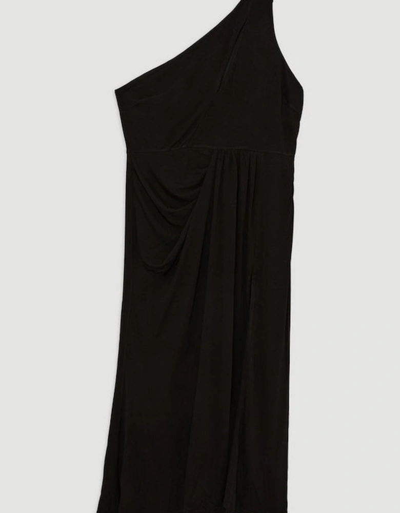 Plus Size Premium Viscose Jersey Bandeau Split Maxi Dress