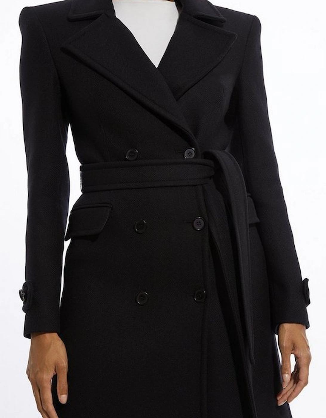 Italian Wool Double Breasted Longline Tailored Maxi Coat