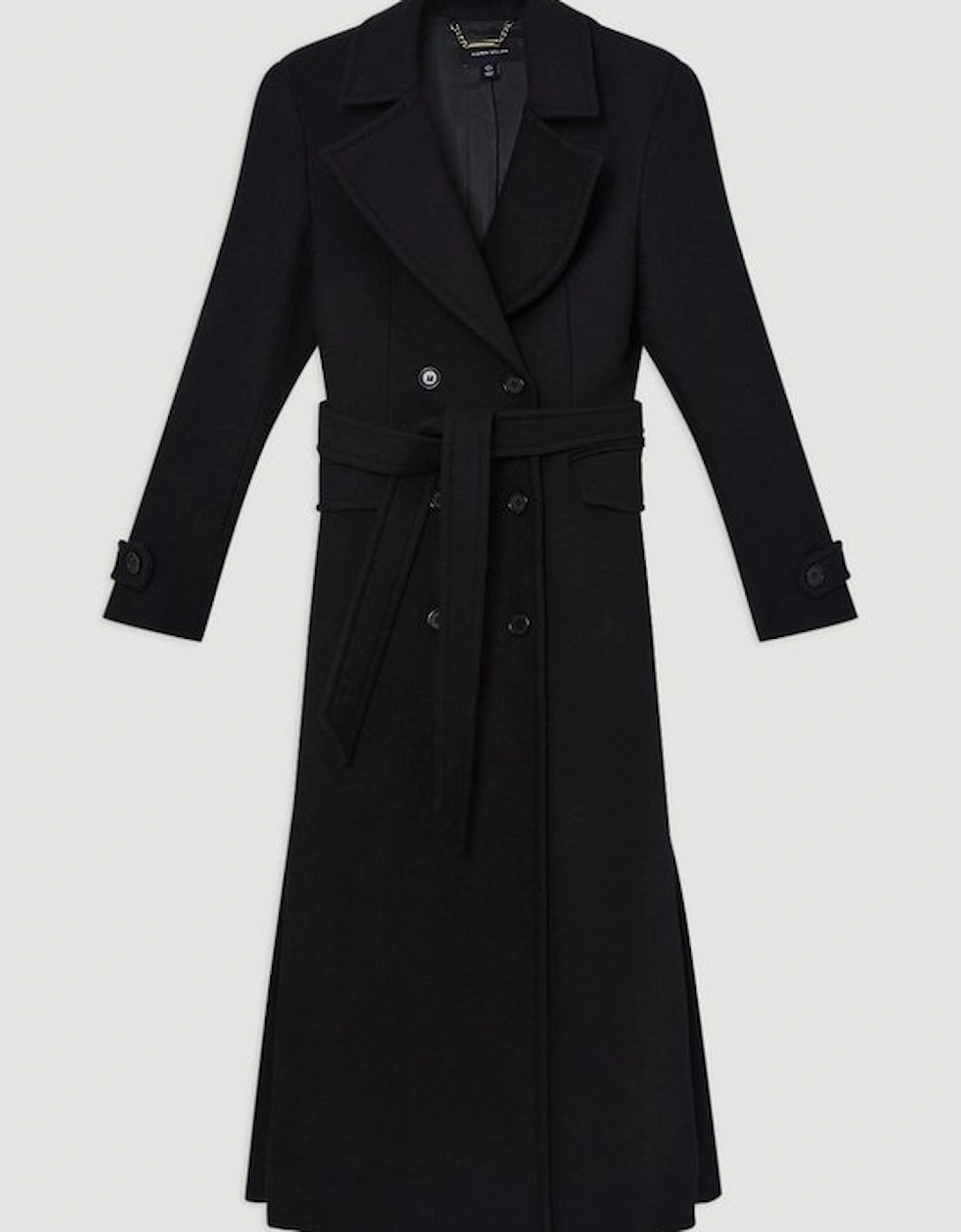 Italian Wool Double Breasted Longline Tailored Maxi Coat