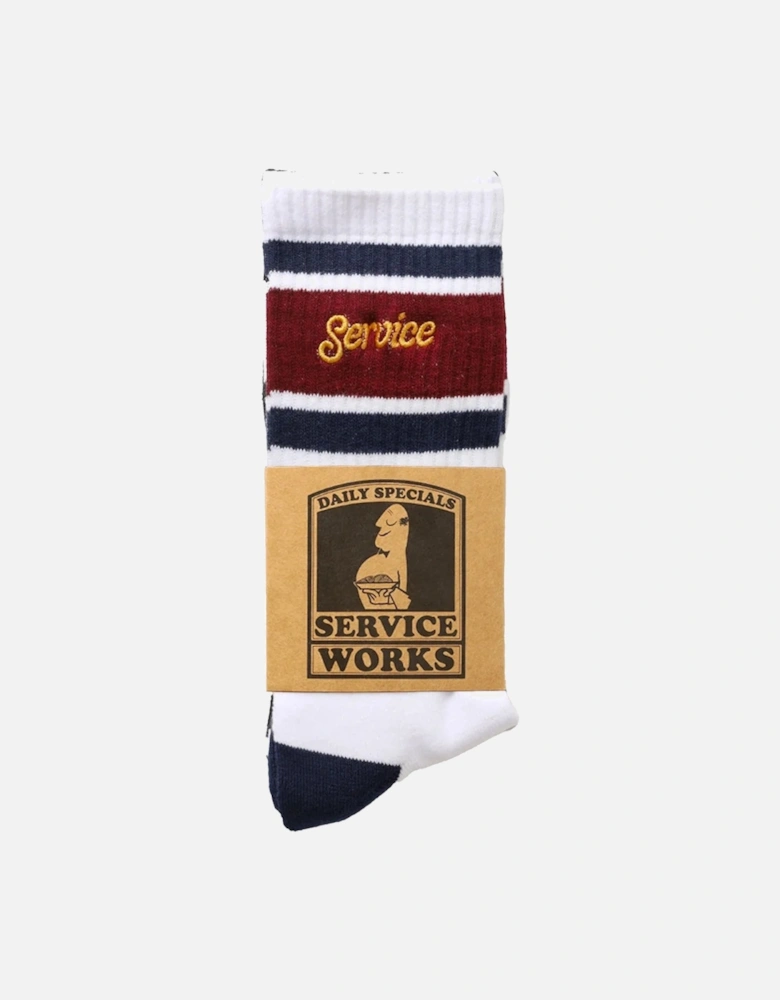 Service Works Logo Ringer Socks