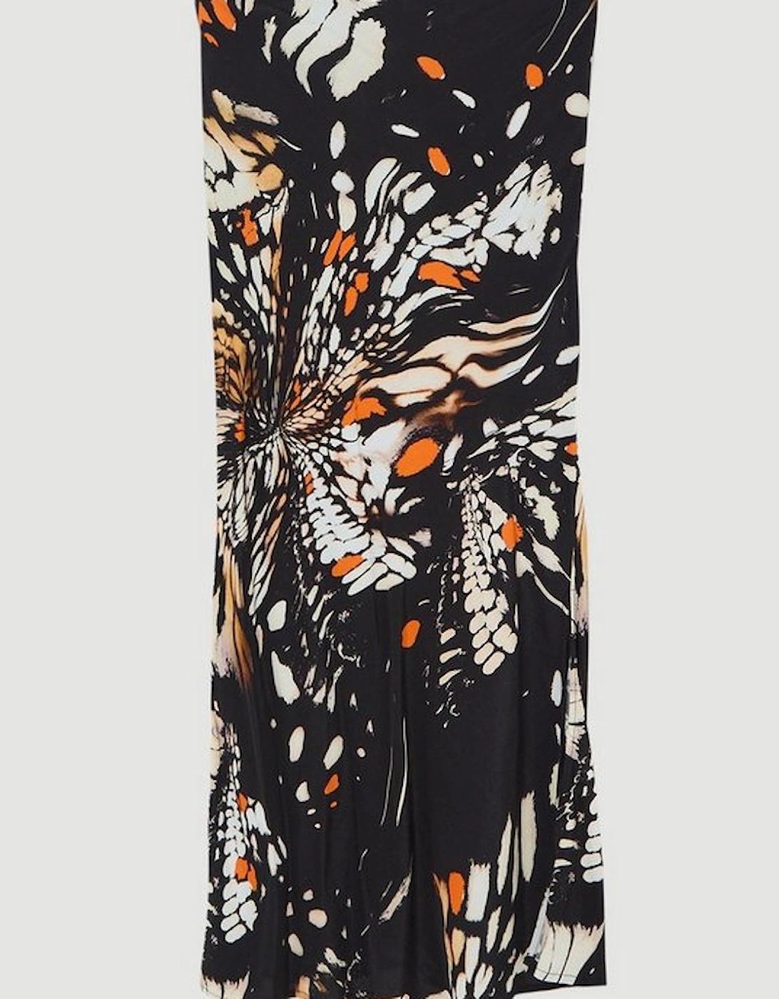 Butterfly Printed Viscose Crepe Woven Maxi Skirt